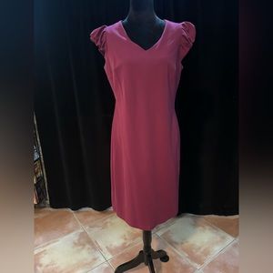 Maroon dress with cap sleeve